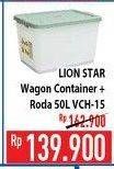 Promo Harga LION STAR Wagon Container + Roda VCH-15 50 ltr - Hypermart