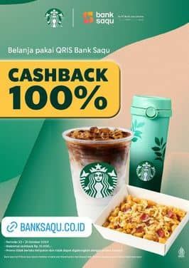 Promo Harga Cashback 100%  - Starbucks