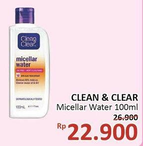 Promo Harga CLEAN & CLEAR Micellar Water 100 ml - Alfamidi