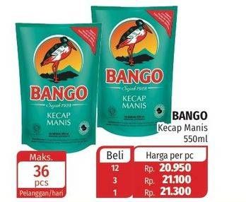 Promo Harga BANGO Kecap Manis 550 ml - Lotte Grosir