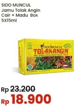 Promo Harga Sido Muncul Jamu Tolak Angin Cair + Madu per 5 sachet 15 ml - Indomaret