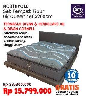Promo Harga SERTA Northpole Set Tempat Tidur Queen 160x200cm  - COURTS