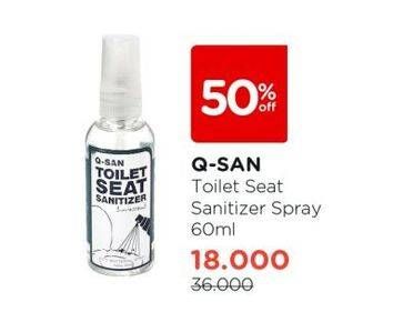Promo Harga Q-san Toilet Seat Sanitizer 60 ml - Watsons