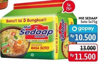 Promo Harga SEDAAP Mie Kuah Soto per 5 pcs 75 gr - Alfamidi