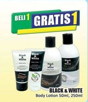 Promo Harga BLACK & WHITE Body Lotion Kayu Oud, Coconut 50 ml - Hari Hari