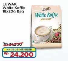 Promo Harga Luwak White Koffie Original per 18 sachet 20 gr - Indomaret