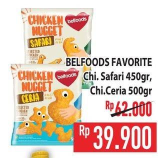 Promo Harga Belfoods Nugget Chicken Nugget Safari, Chicken Nugget Ceria 450 gr - Hypermart