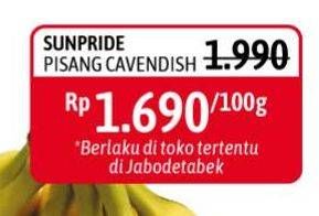 Promo Harga SUNPRIDE Pisang Cavendish per 100 gr - Alfamidi