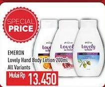 Promo Harga EMERON Lovely White Hand & Body Lotion All Variants 200 ml - Hypermart
