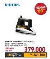 Promo Harga Philips HD 1172 | Dry Iron  - Carrefour
