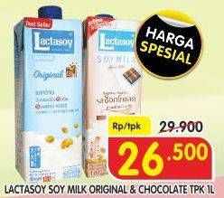 Promo Harga LACTASOY Soya Milk Original, Chocolate 1000 ml - Superindo