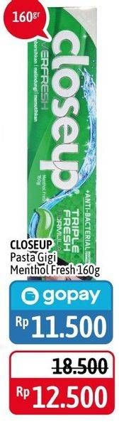 Promo Harga CLOSE UP Pasta Gigi Everfresh Menthol Fresh 160 gr - Alfamidi