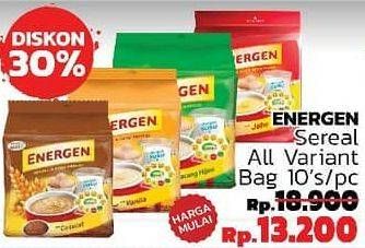 Promo Harga ENERGEN Cereal Instant All Variants 10 pcs - LotteMart