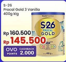 Promo Harga S26 Procal Gold Susu Pertumbuhan Vanilla 400 gr - Indomaret