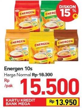 Promo Harga ENERGEN Cereal Instant per 10 sachet 20 gr - Carrefour