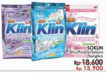Promo Harga SO KLIN Softergent Blue Cloud Fresh Breeze, Purple Lavender, Soft Sakura  - LotteMart