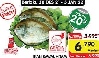 Promo Harga Ikan Bawal Hitam per 100 gr - Superindo