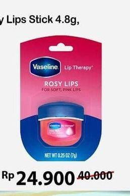 Promo Harga VASELINE Lip Therapy Rose, Original  - Alfamart
