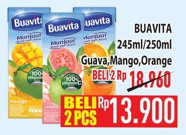 Promo Harga Buavita Fresh Juice Guava, Mango, Orange 250 ml - Hypermart
