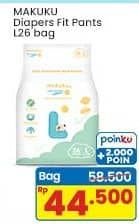 Promo Harga Makuku Comfort Fit Diapers Pants L26 26 pcs - Indomaret