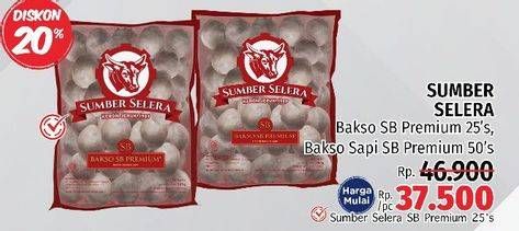 Promo Harga SUMBER SELERA Bakso Sapi SB Premium 25 pcs - LotteMart