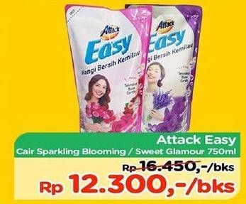 Promo Harga ATTACK Easy Detergent Liquid Sparkling Blooming, Sweet Glamour 750 ml - TIP TOP