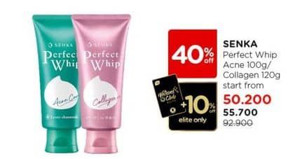 Promo Harga Senka Perfect Whip Facial Foam Acne Care, Collagen In 100 gr - Watsons