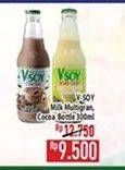 Promo Harga V-SOY Soya Bean Milk Cocoa, Multi Grain 300 ml - Hypermart
