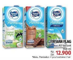 Promo Harga FRISIAN FLAG Susu UHT Purefarm Coconut Delight, Swiss Chocolate, Full Cream 900 ml - LotteMart