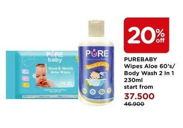 Promo Harga PURE BABY Wipes/Body Wash  - Watsons