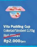 Promo Harga VITA PUDDING Pudding Coklat, Strawberry 120 gr - Alfamidi