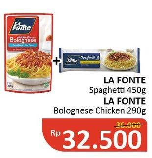 Promo Harga LA FONTE Spaghetti + LA FONTE Saus Pasta  - Alfamidi