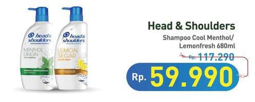 Promo Harga Head & Shoulders Shampoo Cool Menthol, Lemon Fresh 680 ml - Hypermart