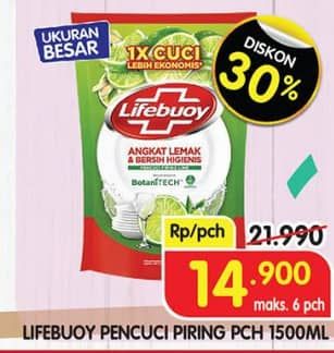 Promo Harga Lifebuoy Pencuci Piring 1500 ml - Superindo