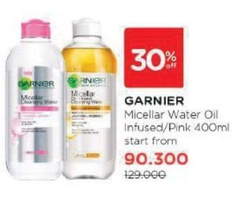 Promo Harga Garnier Micellar Water Oil-Infused, Pink 400 ml - Watsons