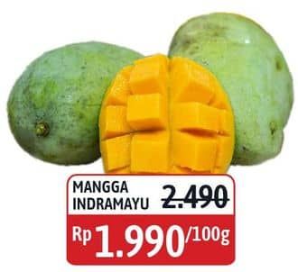 Mangga Indramayu per 100 gr Diskon 20%, Harga Promo Rp1.990, Harga Normal Rp2.490, Toko Tertentu