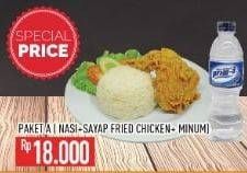 Promo Harga Paket A (Nasi + Fried Chicken Sayap + Minum)  - Hypermart