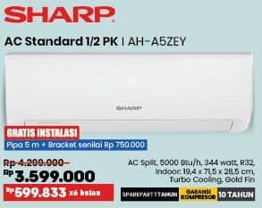 Promo Harga Sharp AH-A5ZEY | AC Standard 1/2PK  - COURTS