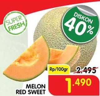 Promo Harga Melon Red Sweet per 100 gr - Superindo