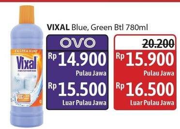Promo Harga Vixal Pembersih Porselen Blue Extra Kuat, Green Kuat Harum 780 ml - Alfamidi
