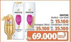 Promo Harga PANTENE Perfect ON Conditioner Tanpa Bilas + PANTENE Shampoo + PANTENE Conditioner   - LotteMart