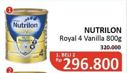 Promo Harga NUTRILON Royal 4 Susu Pertumbuhan Vanila per 2 kaleng 800 gr - Alfamidi