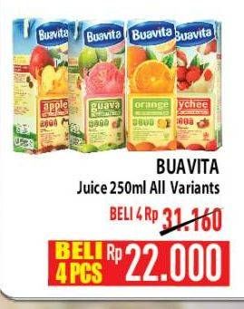 Promo Harga BUAVITA Fresh Juice All Variants 250 ml - Hypermart