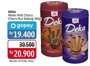 Promo Harga DUA KELINCI Deka Wafer Roll Choco Nut, Choco Choco 360 gr - Alfamidi