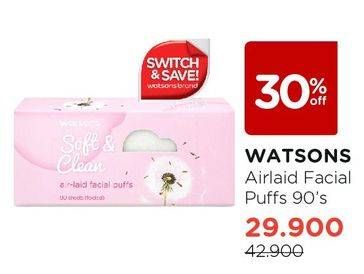 Promo Harga WATSONS Air-laid Facial Puff 90 pcs - Watsons