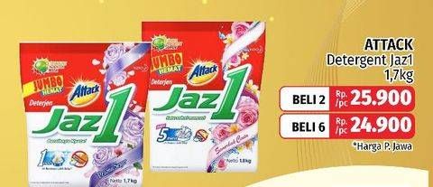 Promo Harga ATTACK Jaz1 Detergent Powder Pesona Segar, Semerbak Cinta 1700 gr - LotteMart