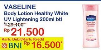 Promo Harga VASELINE Body Lotion Healthy White 200 ml - Indomaret