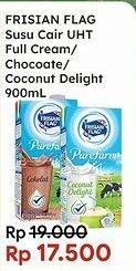 Promo Harga FRISIAN FLAG Susu UHT Purefarm Full Cream, Swiss Chocolate, Coconut Delight 900 ml - Indomaret
