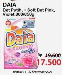 Promo Harga Daia Deterjen Bubuk + Softener Pink, Putih, + Softener Violet 850 gr - Alfamart