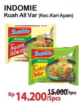 Promo Harga Indomie Mi Kuah Kecuali Kari Ayam 72 gr - Alfamart